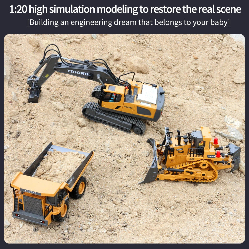 Excavator RC Car Toys Remote Control Car Toys For Boys Radio Control Excavator Dump Truck Bulldozer Electric Car Kids Toys Gift