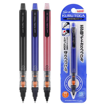UNI Kuru Toga Mechanical Pencil M5-452 Drawing Pencil 0.5mm Low Center of Gravity Automatic Rotation School Supplies Stationery