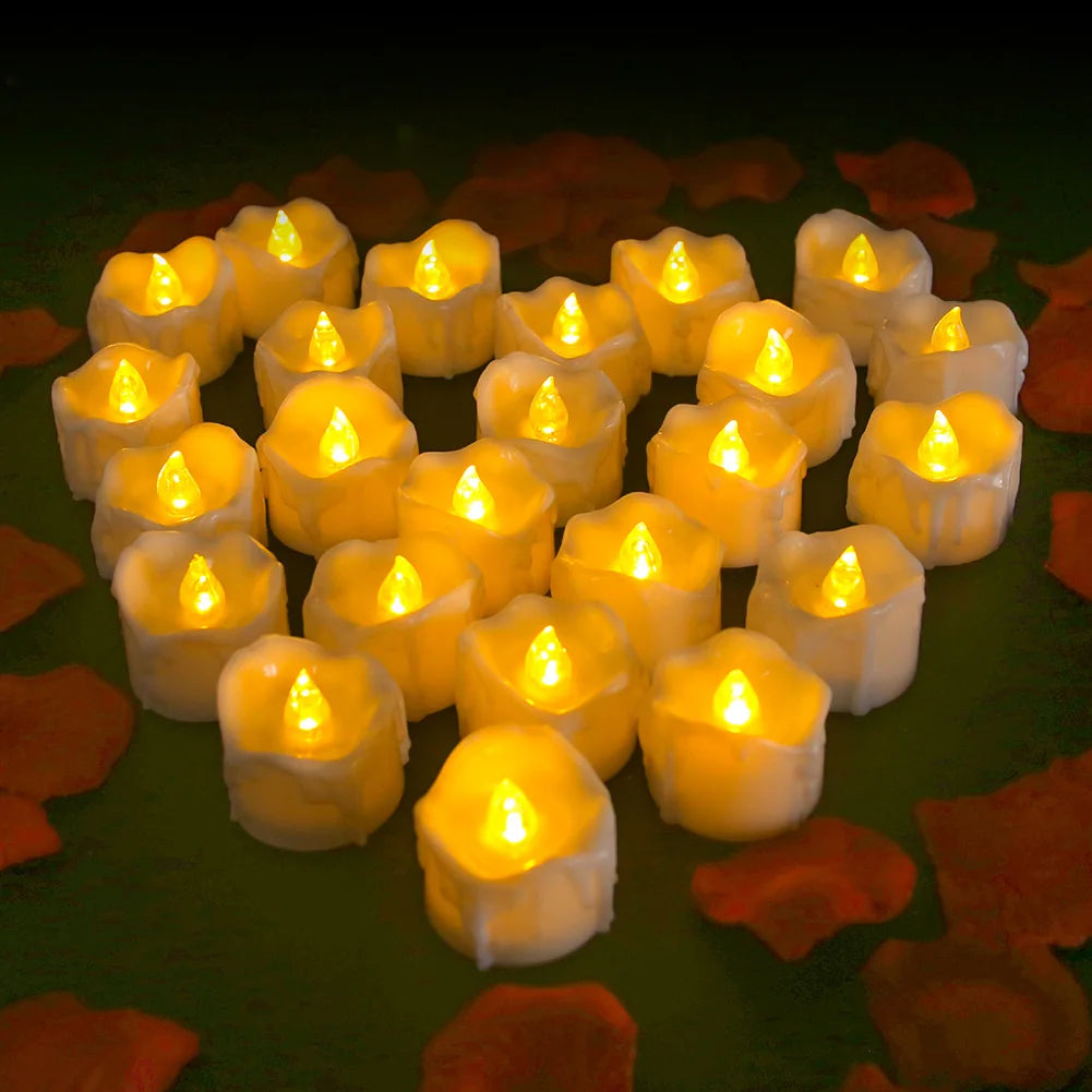 12/24Pcs Flameless LED Candle Battery Operated Flickering Candle For Home Christmas Party Wedding Decoration Tealight Candles