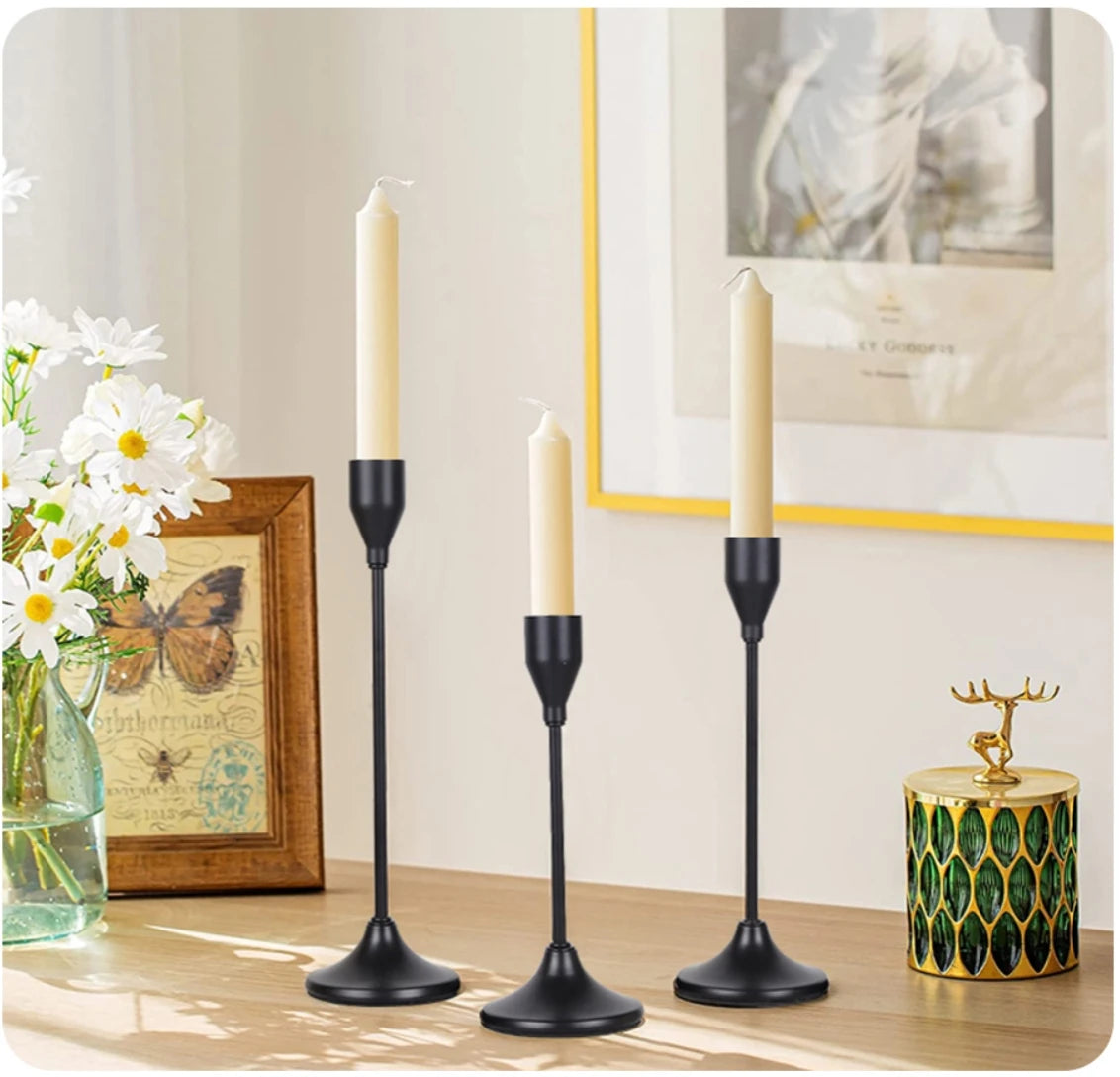 3Pcs/Set European Style Metal Candle Holders Candlestick Fashion Wedding Table Candle Stand Exquisite Candlestick Christmas Tabl