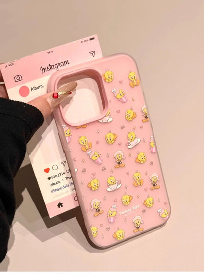 Cute Pink Cartoon Du Girl Phone Case Full Cover with Stand for iPhone 6 pro Max 5 pro 4 Small 3 Women's Anti-Fall Prote...