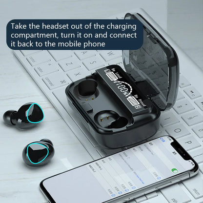 M10 TWS Bluetooth Headphones 2500mAh Charging Box Wireless Earphones With Microphone 9D Stereo Sports Waterproof Earbuds Headset