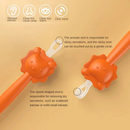 2024 New models Baby Cleaner Spoon Double-headed Soft Wax Curette Picker Nose Cleaner Silicone Ear Wax Pickers Clean Tweezers