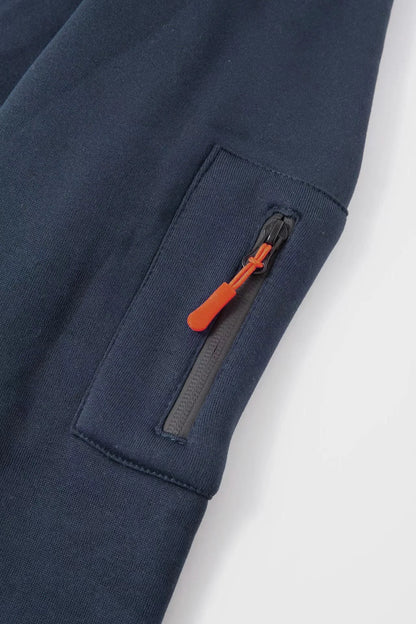 Men's Casual Sports Hoodie Spring Autumn Fashion Solid Color Long-Sleeved Pullover with Arm Pocket And Pull Rope plus Size