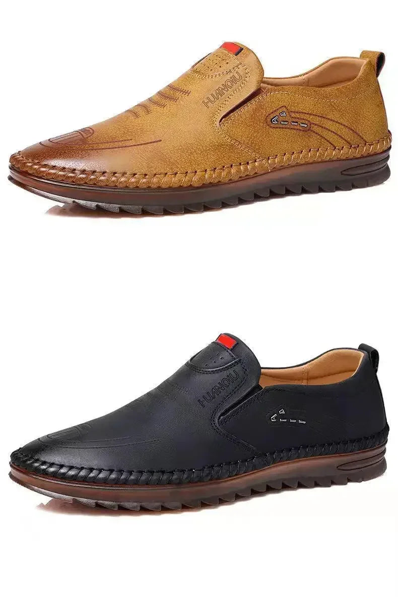 High Quality Men Shoes Handmade Leather Footwear Male Casual Business Flats Outdoor Soft Soled Travel Sneakers