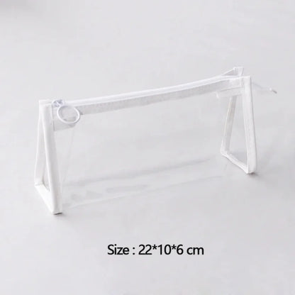 Transparent Pencil Case Large Capacity Simple Pen Bag Kawaii Cosmetic Bag School Study Stationery Office Supplies