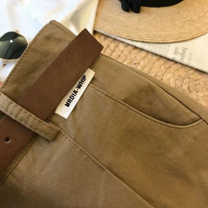 Cargo wide leg pants female summer new style thin five cent pants loose all match high waist casual pants