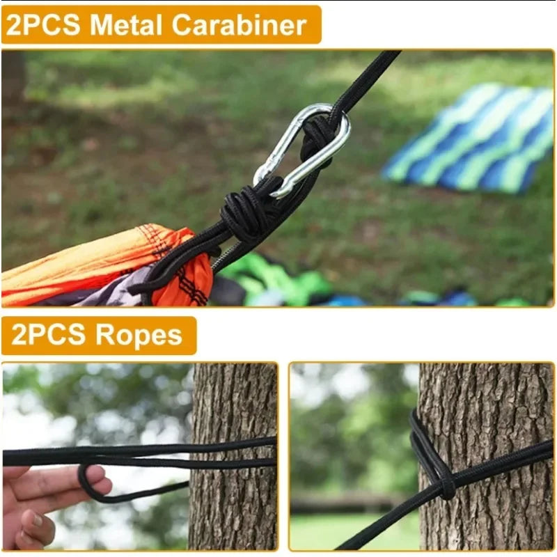 Camping Hammock Camping Accessories Gear for Outdoor Indoor with Tree Straps Nylon Lightweight Hammocks for Touring Hiking