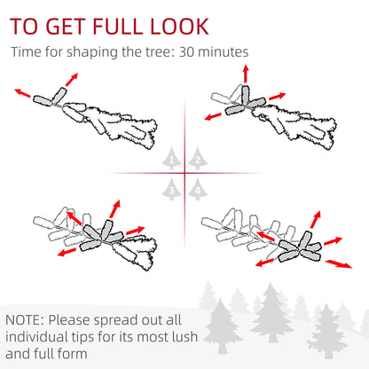 6' Snow Flocked Artificial Christmas Tree Pencil Xmas Tree W/ Branch Tips Pink