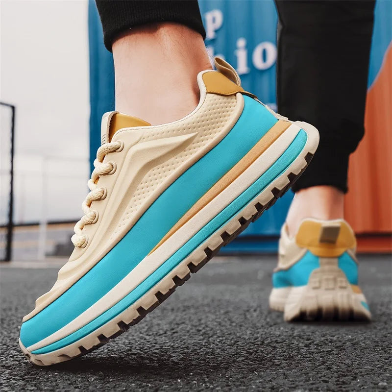 Men Shoes Platform Male Sneakers Fashion Thick Soles Casual Sport Shoes Breathable Height Increased Athletic Shoes Walking Shoes