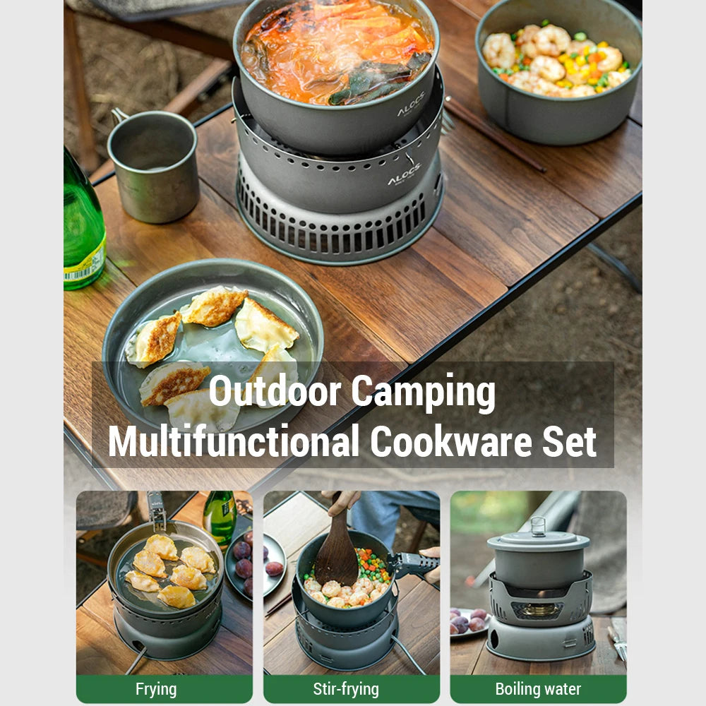 Camping Cookware Portable Camping Stove Outdoor Cooking Set for Backpacking Hiking Picnic BBQ
