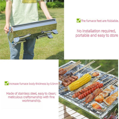 شواية من الفولاذ المقاوم للصدأ، شواية منزلية قابلة للطي، شواية محمولة، للاستخدام الخارجي! أحضر معك شواية إلى عالم التخييم.