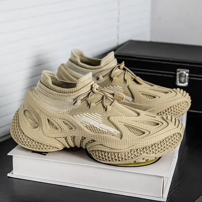 2025 Men Shoes -New Casual and Fashionable Sneakers Sports- Fly Woven Sneakers, Thick Soled- Versatile Socks, and -Trendy -Shoes