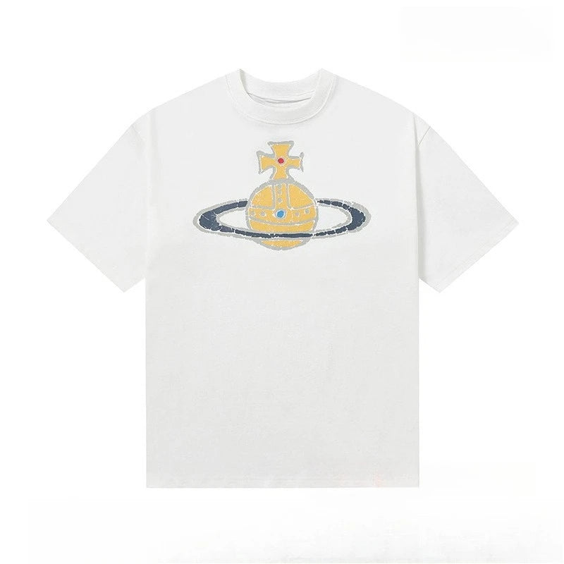 Summer Saturn Graffiti Print T-Shirt