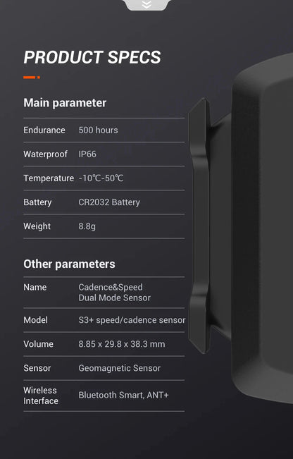 MAGENE Computer Speedometer ANT+ Speed And Cadence Dual Sensor Bike Speed And Cadence Ant+ Suitable For GARMIN IGPSPORT Bryton