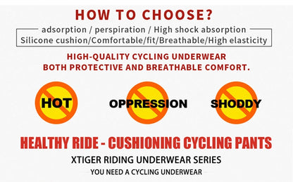 X-TIGER Men's Cycling Underwear with 5D Gel Cushioned MTB Boxer Cycling Shorts Road Cycling Underwear Cycling Equipment