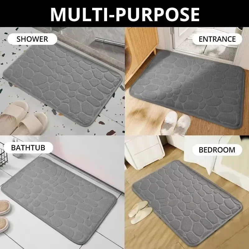 Bathroom Bath Mat An Ti Slip Quick Dry Absorbent Carpet in Wash Basin Bathtub Side Floor Rug Shower Room Doormat Memory Foam Pad