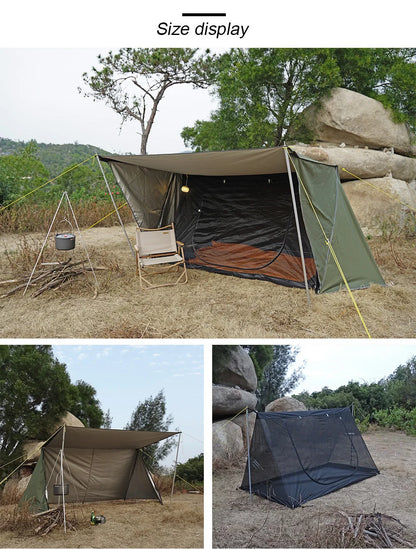 Bushcraft Tent Baker Style Outdoor Camping Multifunction Bushcraft Shelter Woodland Tent Backwoods Hot Tents for 2 Persons