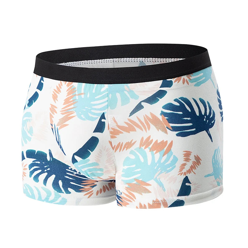 10-piece men's random fashion printed underwear Europe and large size sexy men comfortable wild boyshort elastic waist pants.