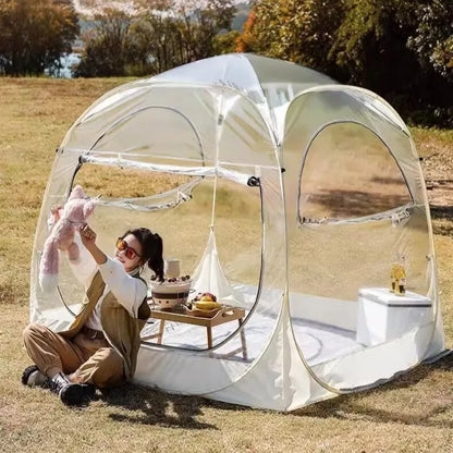 Outdoor Transparent Panoramic Tent Creative Windproof Courtyard Dinner Dome Camping Tents Family Travel Parties Equipment