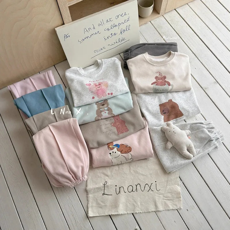 Kids Clothes Sets 2025 Autumn Winter Sport Suits for Boys Cartoon Sweatshirts+pants Tracksuits for Girls Toddler Outfits Sets