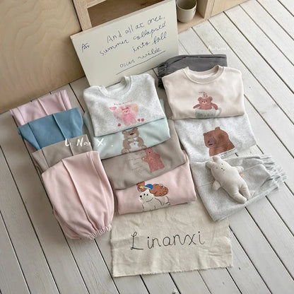 Kids Clothes Sets 2025 Autumn Winter Sport Suits for Boys Cartoon Sweatshirts+pants Tracksuits for Girls Toddler Outfits Sets