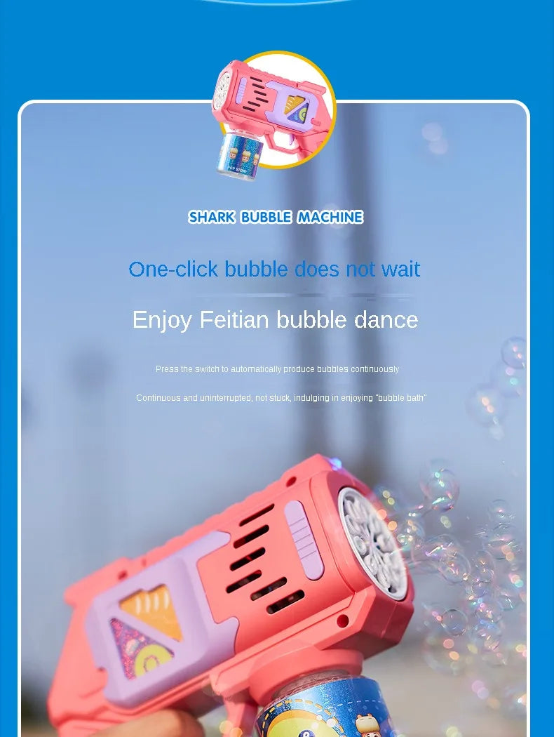 Children Bubble Gun Toy Astronaut Fully Automatic Bubble Machine Bubbles Gun Outdoor Game Fantasy Toy for Boys Girls Gifts
