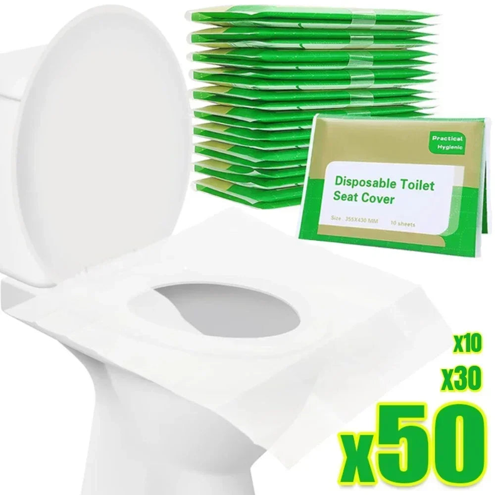 Paper Waterproof Soluble Water Covers Type Travel Camping Hotel Bathroom Accessories Portable Disposable Toilet Seat