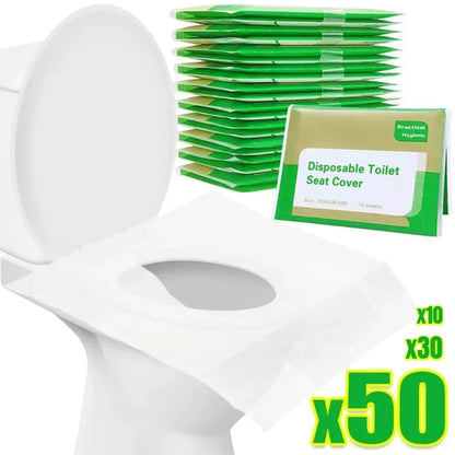 Paper Waterproof Soluble Water Covers Type Travel Camping Hotel Bathroom Accessories Portable Disposable Toilet Seat
