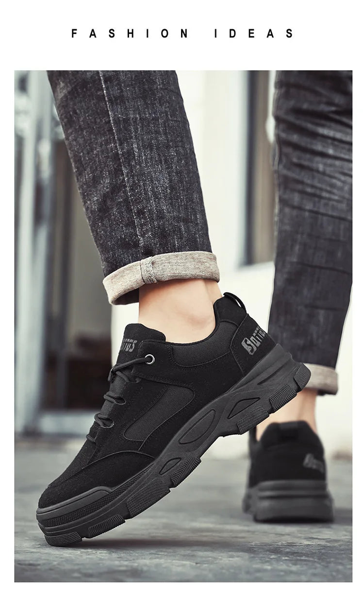 2025 new men's shoes for spring leisure, breathable, anti slip, wear-resistant workwear shoes, men's sports shoes, board shoes