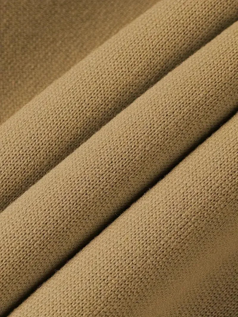 Men's Casual Sports Hoodie Spring Autumn Fashion Solid Color Long-Sleeved Pullover with Arm Pocket And Pull Rope plus Size