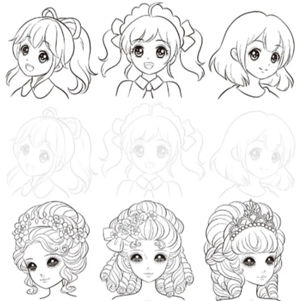 2PCS Comics Girl Boy Comics Hand Drawn Tutorial Book Novice Zero Basic Learning Line Draft Practice Book Studying