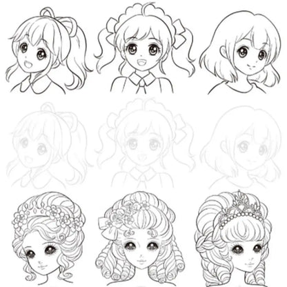 2PCS Comics Girl Boy Comics Hand Drawn Tutorial Book Novice Zero Basic Learning Line Draft Practice Book Studying