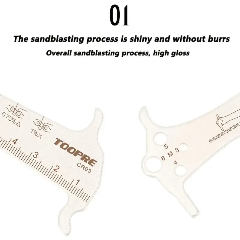 Bicycle Chain Wear Indicator Ruler Repair Tool Stainless Steel Mountain Road Bike Chain Gauge Measurement Checker Screw Diameter