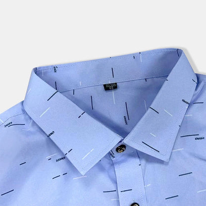 2025 Spring and Summer New Male Trend Fashion Print Business High Luxury Long Sleeve Shirt Korean Version Slim-fit Lapel Dress