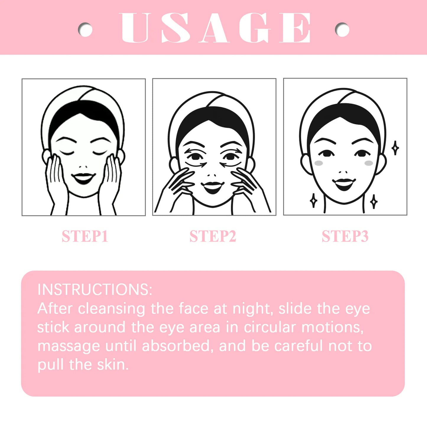 Retinol Eye Cream Stick Fade Fine Line Remove Wrinkle Eye Bags Anti-Puffiness Dark Circle Smoothing Firming Under Eye Skin Care