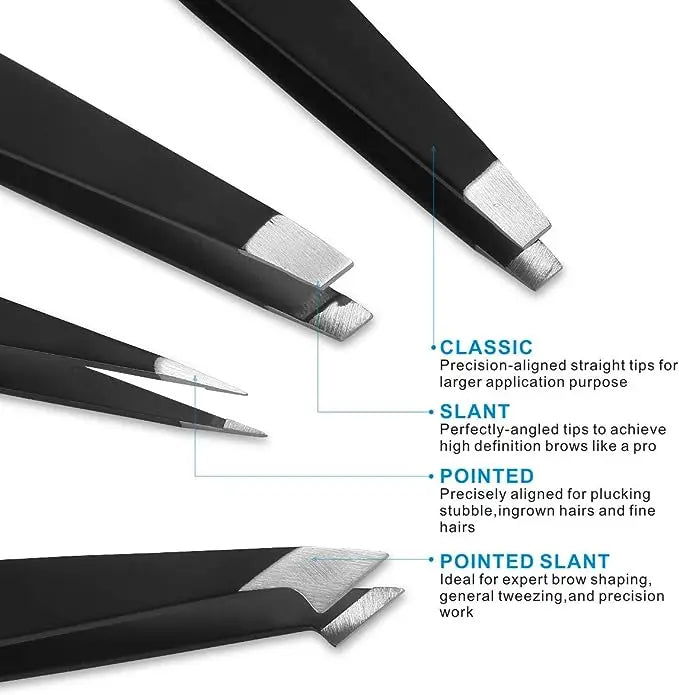 Ouriner Eyebrow Tweezer Colorful Hair Beauty Fine Hairs Puller Stainless Steel Slanted Eye Brow Clips Removal Makeup Tools