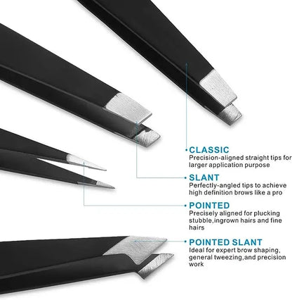 Ouriner Eyebrow Tweezer Colorful Hair Beauty Fine Hairs Puller Stainless Steel Slanted Eye Brow Clips Removal Makeup Tools