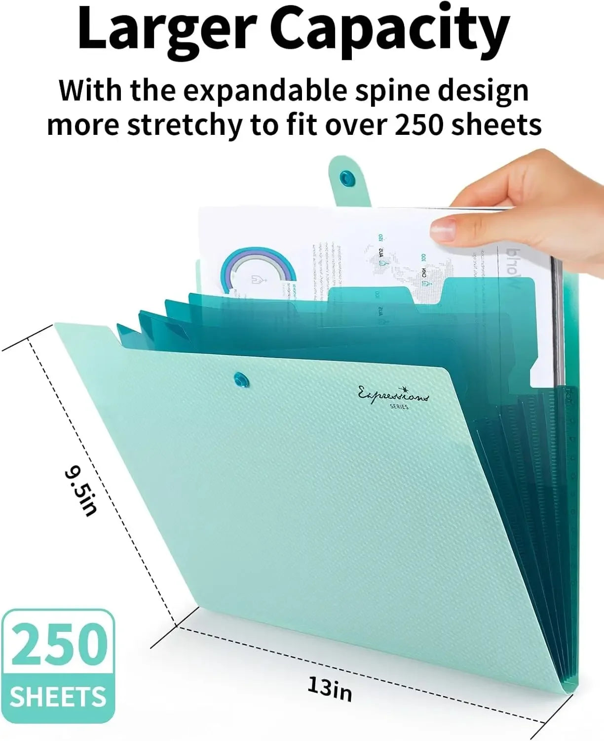 Expanding File Folder,5 Pocket Folders for Documents,Portable Paper Organizer for School Office Supplies,A4 Size