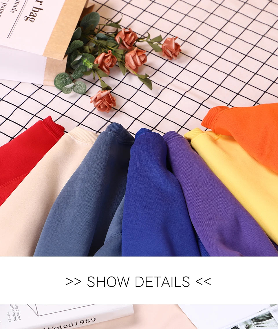 Candy Color Hoodie Loose 14 Solid Color Spring Autumn Winter Men Women Plush And Thick Versatile Top Sweatshirts Couple Pullover