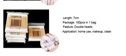 500pcs Double Head Cotton Swab Women Makeup Cotton Buds Tip for Wood Sticks Nose Ears Cleaning Health Care Tools