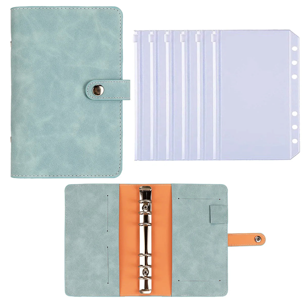 A6 Budget Binder Planner Notebook Cover PU Loose-leaf Handbook 6 Holes Binder Diary Agenda Paper Cover School Stationery