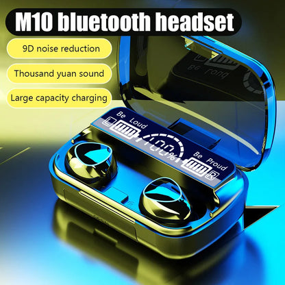 M10 TWS Bluetooth Headphones 2500mAh Charging Box Wireless Earphones With Microphone 9D Stereo Sports Waterproof Earbuds Headset