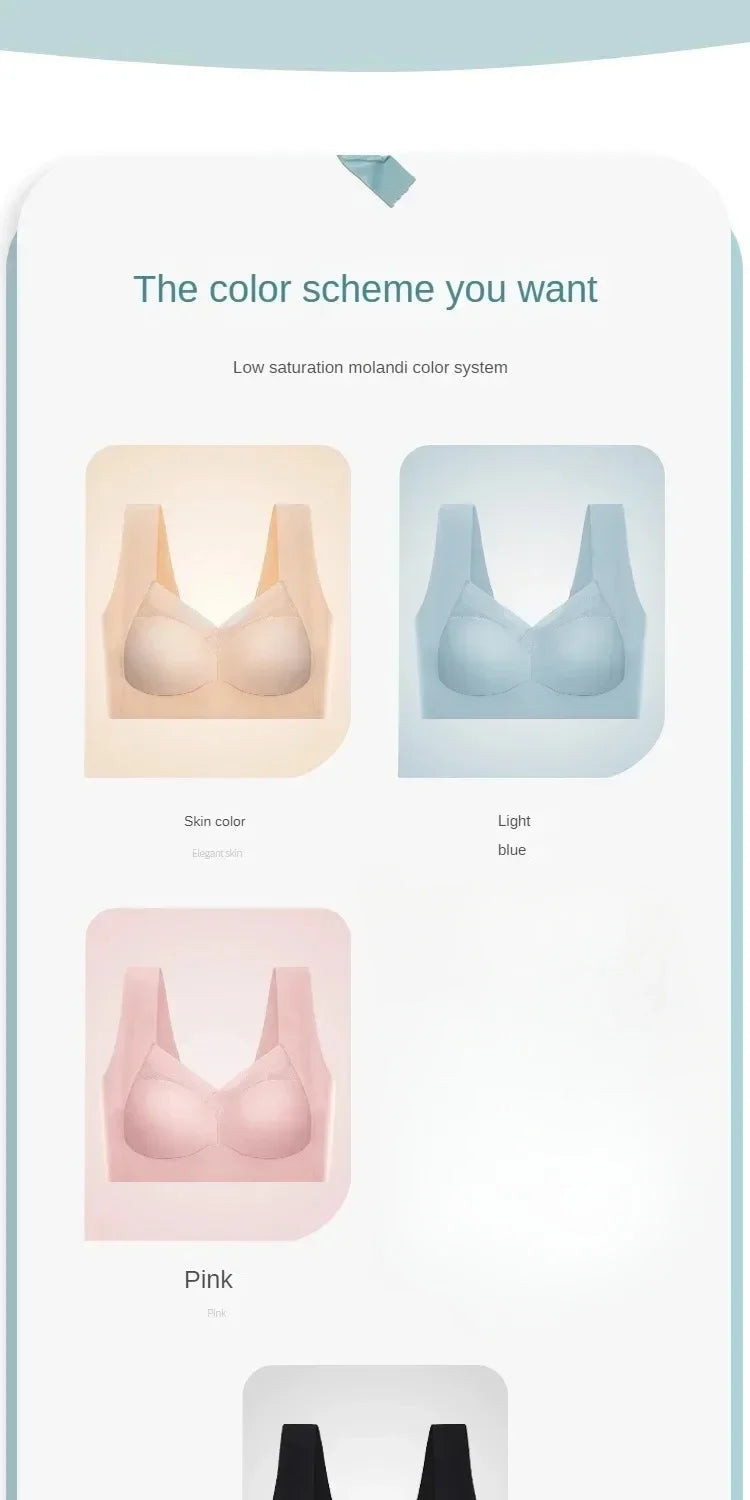 Soft Support Seamless Underwear Comfortable Gathering No Steel Ring Collection Light Thin Breathable Bra Style