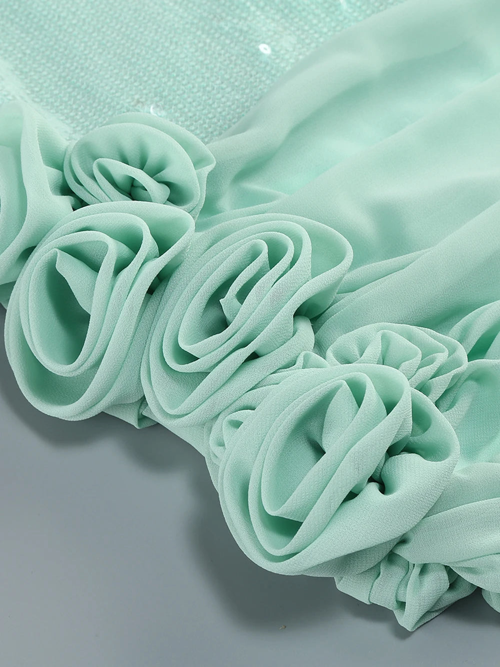 Sequin Sparkly Sexy Mini Dress Sleeveless Backless Tie Up Flower Ruched Prom Dresses Cocktail Evening Gown Wedding Guest Dress