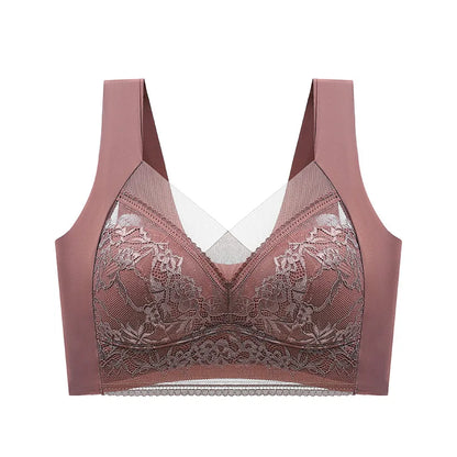 FallSweet Seamless Ice Silk Push Up Bra for Women Wireless Lace Bralette Plus Size Brassiere Summer Comfort Underwear Lingerie