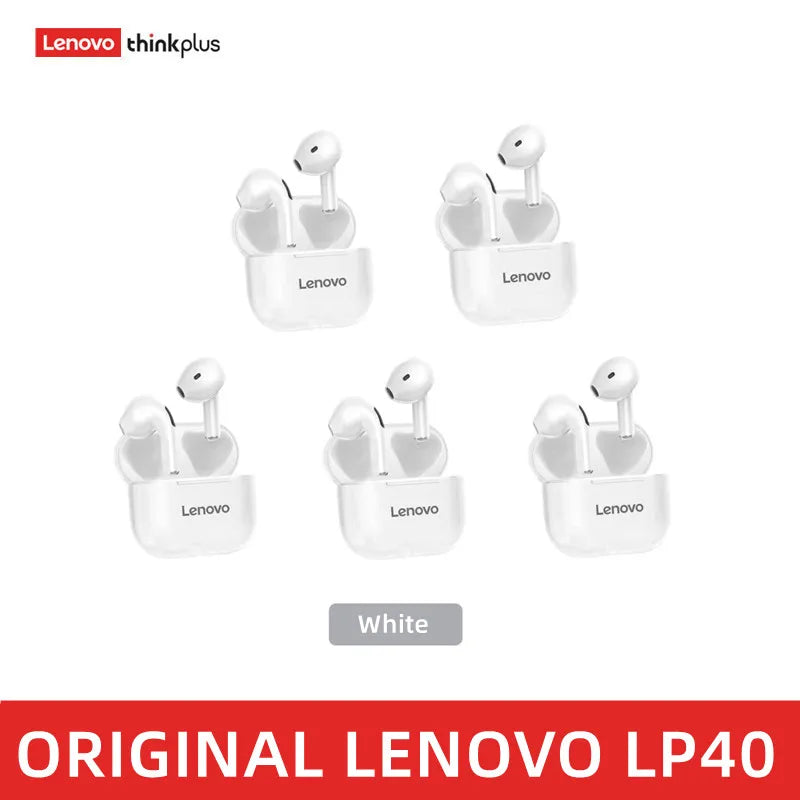 Lenovo LP40PRO/LP40 5pcs Wireless Earphone Bluetooth 5.0 Dual Stereo Noise Reduction Bass Touch Control Long Standby 230mA