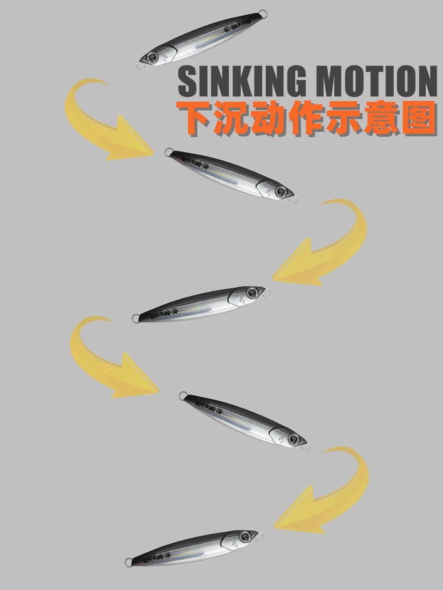 Mr JigginG Fast Sinking Metal Jig Lure 10/15/20/30/40g Saltwater Shore Casting Fishing Sea Bass Metal Jig Artificial Bait Tackle