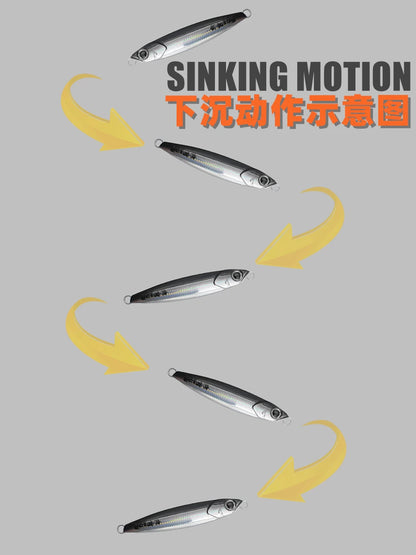 Mr JigginG Fast Sinking Metal Jig Lure 10/15/20/30/40g Saltwater Shore Casting Fishing Sea Bass Metal Jig Artificial Bait Tackle