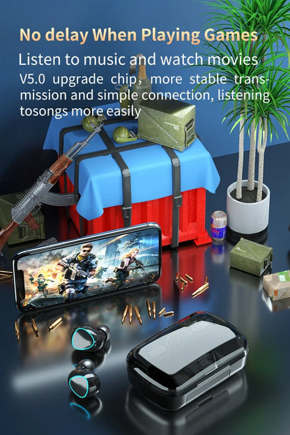 TWS M10 Wireless Bluetooth Headset with Charge Box for Phone Noise Cancelling Mic Earbuds LED Display Headphones Sport Earphones